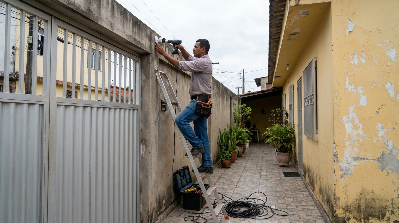 Passagem de cabeamento em Londrina‑PR